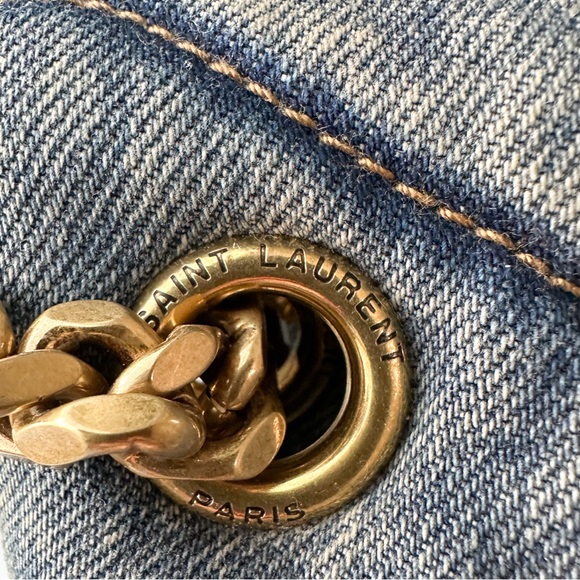 SOLD Saint Laurent Medium Denim Puffer - Picture 9 of 12